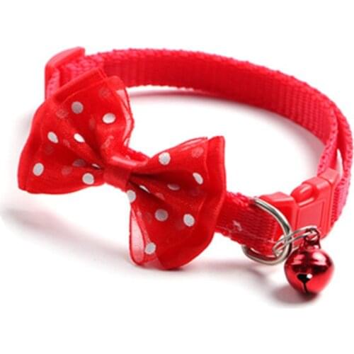 1PC Adjustable Pet Collar Puppy And Cat Nylon Leash Necklace With Bells And Bow Design Festival Wearable Party cat products