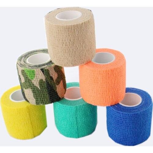 12pcs/box 2''x5 yards EZ Cohesive Bandages Colorful Elastic Tattoo Grip Bandage Medical gauze tattoo grip for machine grip