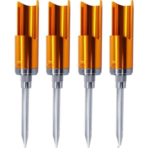 2PCS/4PCS Carp Fishing Rod Holder Ground Alloy Gold Support Stand Fish Pole Folding Holder Universal Fishing tackle