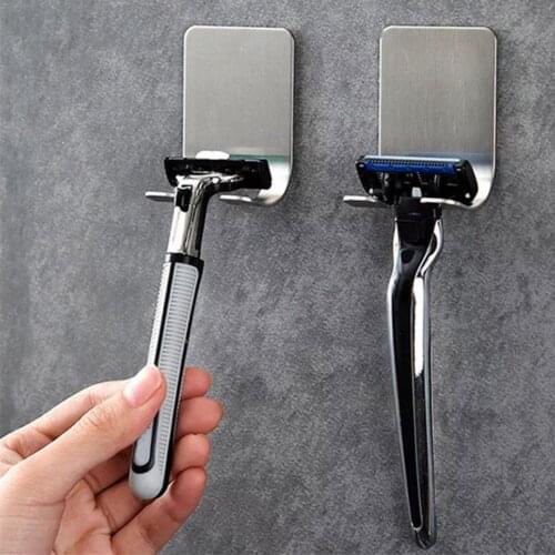 2pcs Men Shaving Shaver Hanging Organizer Rack Stainless Steel Razor Holder Hook Closet Clothes Glass Mug Shelf Hanger