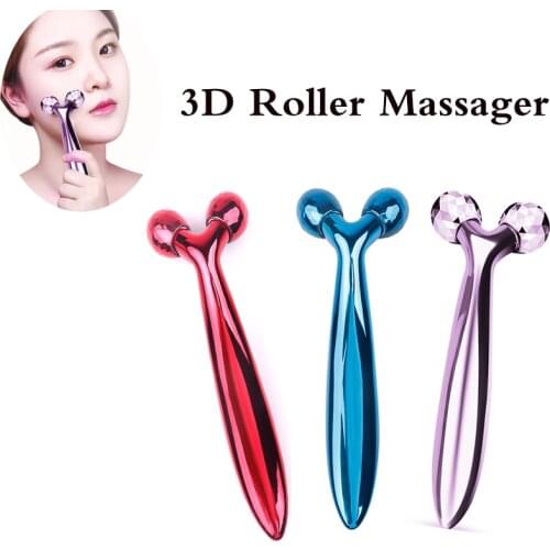 3D Roller Massager Facial Massage Portable Face Lift Handheld Y Shape Wrinkle Remover Face-lift Roller Full Body Relaxation Tool