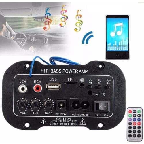 220V Car Bluetooth 2.1 Hi-Fi Bass Power AMP Mini Car Car Amplifier Radio Audio Digital Amplifier USB TF Remote Control