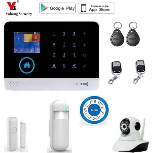 Yobang Security Wireless wifi GSM Home Security Alarm Home Protection GPRS Alarm System APP Control with indoor IP Camera