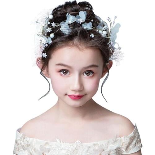 Childrens hair ornaments, flower hairpin, garland headdress, hair band, Korean princess hair clip, sweet girls wedding dress p