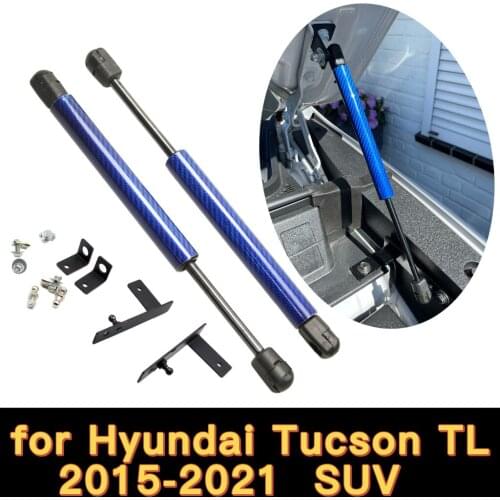 For Hyundai Tucson TL 2015-2021 SUV Hood Bonnet Modify Gas Struts Lift Supports Shock Dampers Carbon Fiber Absorber Rod Arms