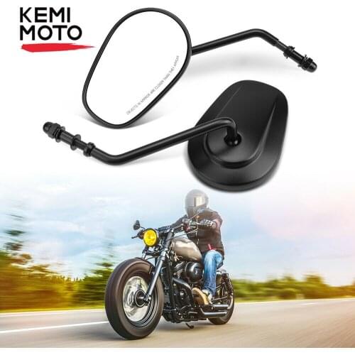 For Harley Dyna Sportster 883 Street Glide Softail 8MM Motorcycle Mirrors Motorcycle Rearview Chrome Matte Black Left Right