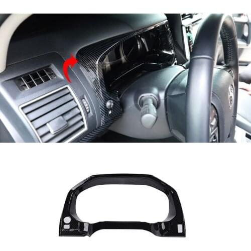 For Toyota Land Cruiser Prado FJ150 2018-2021 ABS Carbon fiber Interior Dashboard Decor Frame Trim Car Styling Accessories