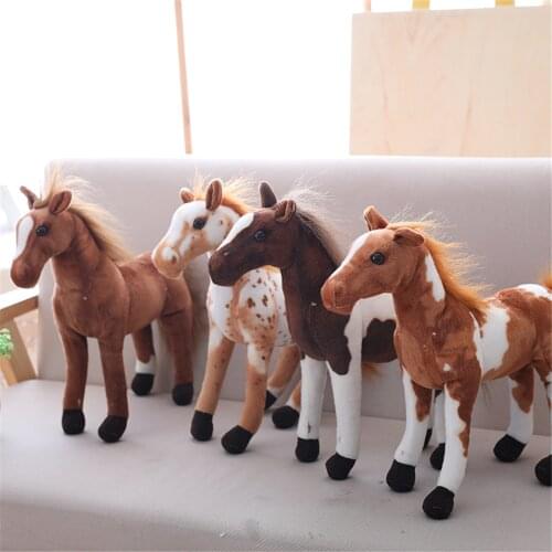 30/40//50/60cm Simulation Horse Stuffed Animal Plush Dolls High Quality Realistic image Classic Personal Toy For Children Gift