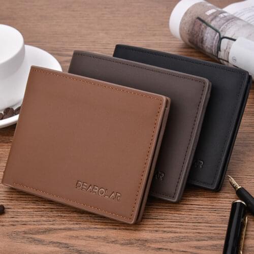 New Mens Wallet Fashion Smooth Soft Leather Cross-section Multi-function Wallet Tide Short Mens Wallet Quality Assurance