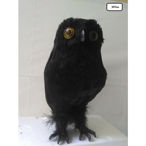Creative black simulation owl model foam&furs owl doll gift about 28x13x14cm xf0475