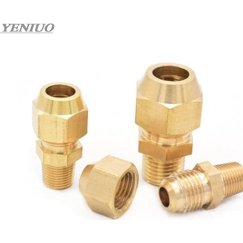 Copper Flaring directly connect 1/8" 1/4" 3/8" 1/4" Male Thread brass fitting copper expansion estuary flared Adapter Connector