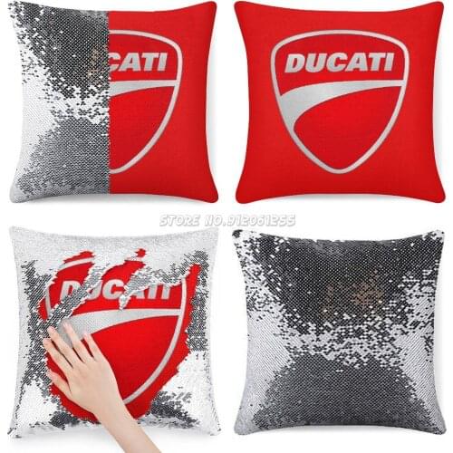 Motorcycle Sequin Pillowcase Custom Cafe Home Decor Pillow Cover Color Changing Pillow Cases Moto Motorcycle Saltashdesigns Moto