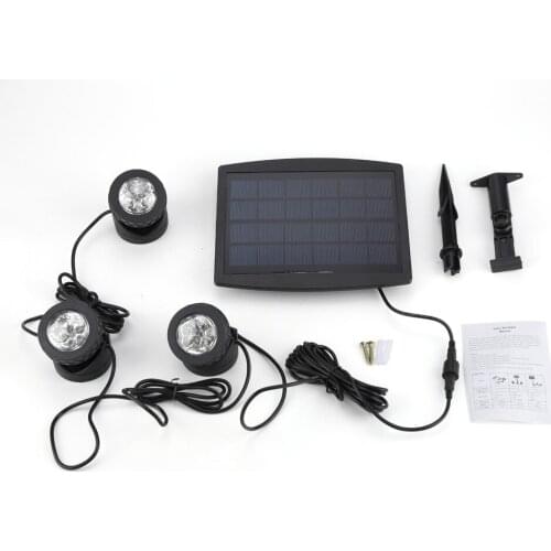 Solar Powered 18LED Triple Head Underwater Lamp Spotlight Outdoor Garden Lighting For The Lighting Of Underwater Pond Garden