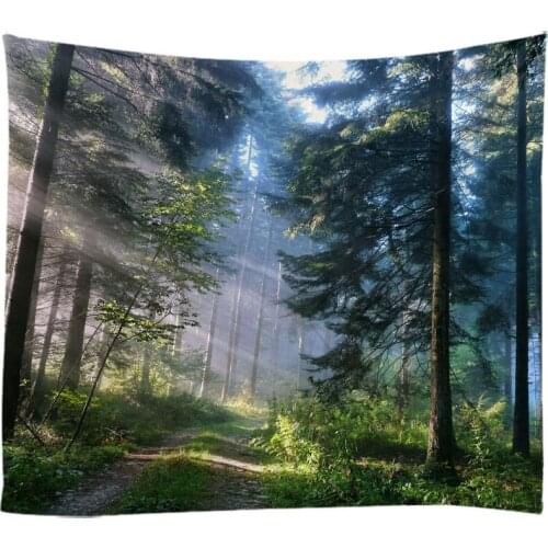 Natural Landscape The Primeval Forest Woods Tapestry Wall Hanging Bed Spread Beach Towel Table Cloth Yoga Mat Large Size