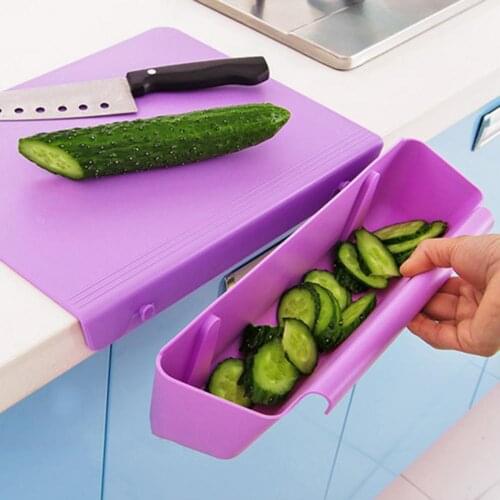 Non-slip Fruit Vegetables Cutting Chopping Board Kitchen Tool with Storage Box