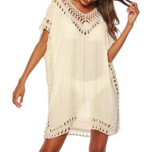 Sexy Women’s Bathing Suit Cover Up Crochet Lace Bikini Bathing Suit Swimsuit Smock Knitting Swimwear Mesh Beach Dress Tunic Robe
