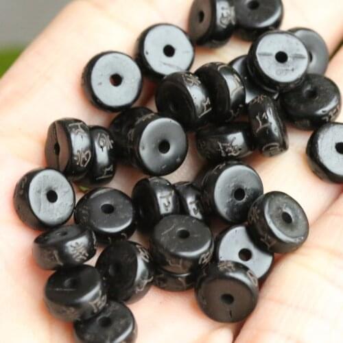 Authentic Hainan Coconut Shell 100 Buddha beads Six Words Mantra DIY Handmade