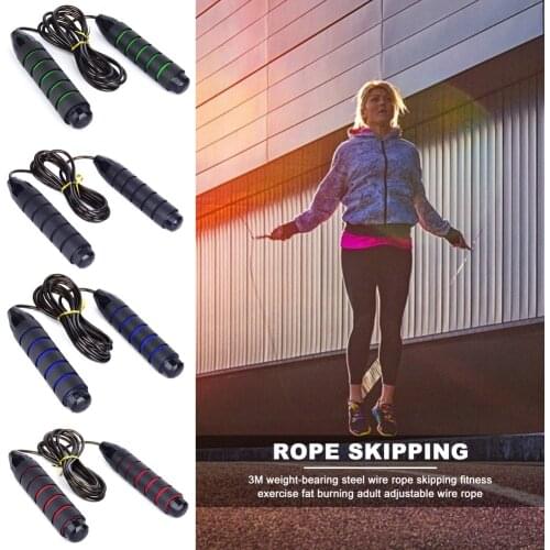3m Weighted Adjustable Sports Lose Weight Skipping Rope Training Equipment Fitness Steel Wire Rapid Speed Jumping Rope for Adult
