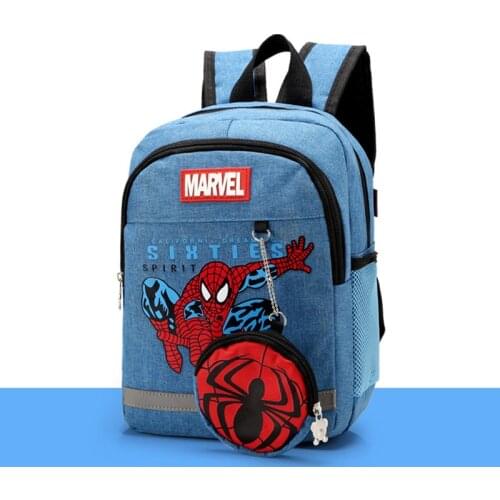 Disney Marvel Spiderman Backpack Captain America Super Heroes School Bag Figures Children Gift Boy Girl Backpack Toys