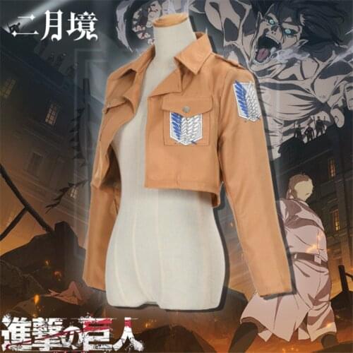 S-XXL Attack on Titan Cosplay Jacket Shingeki no Kyojin Jacket Anime Eren Levi Mikasa Costume Jacket Coat Cloak