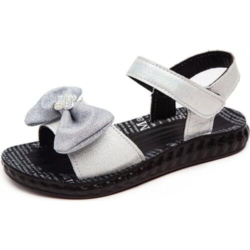 Summer Children Shoes Girls Sequins Butterfly Flat Sandals Casual For Kids Comfortable Open Toe Beach Shoes Princess Sandals