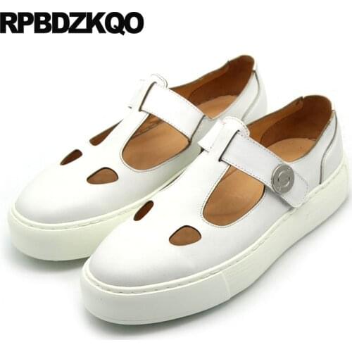 Sandals Casual Designer Shoes Men High Quality 2018 Platform Size 45 Large Summer Big Genuine Leather White Japanese Luxury