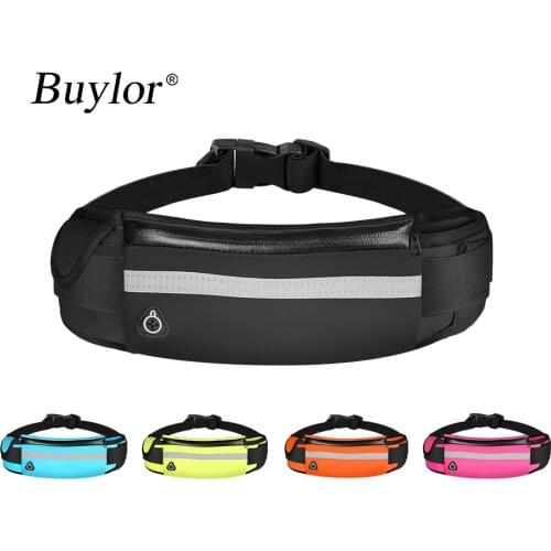 Buylor Sports Waist Bag Men Running Belt Bag Bum Bag Waterproof Fanny Pack Wallet Pouch Belt Portable Phone Holder Gym
