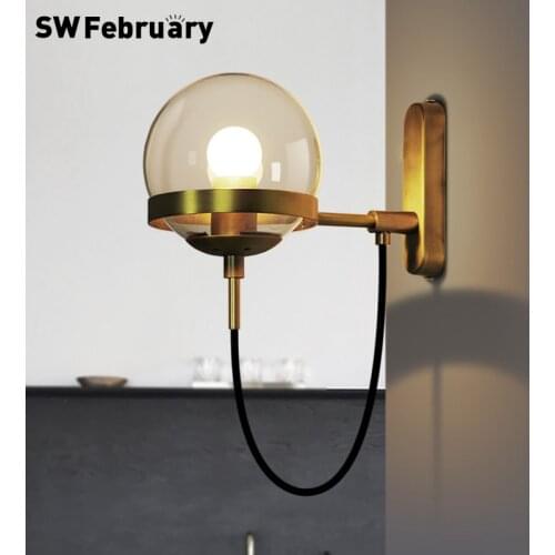 SWFebruary Loft LED Wall Lamp Living Room Indoor Decoration Bedroom Wall Light E27 110-220V Modern Home Lighting Bath Corridor
