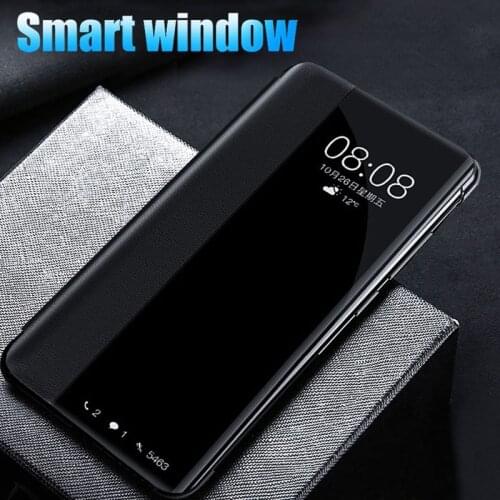 Smart View Flip Case For Huawei P40 P20 P30 P10 Pro Y9 Prime 2019 P smart Z Mate 30 20 10 9 Pro Honor 30 8X Y5P Nova 5 Pro Cover