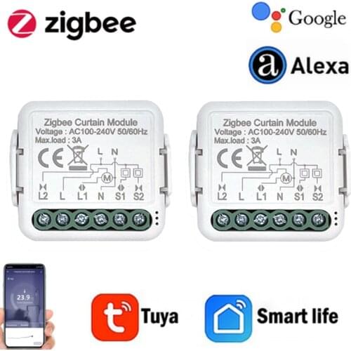 Zigbee Smart Curtain Blinds Module Switch Roller Shutter Motor Tuya App Wireless Remote Control Work With Alexa Google Home