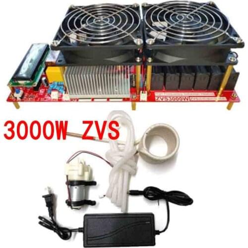 3000W 55A ZVS High Frequency Induction Heater Module Flyback Driver Heater Good Heat Dissipation + Coil +pump +power Adapter