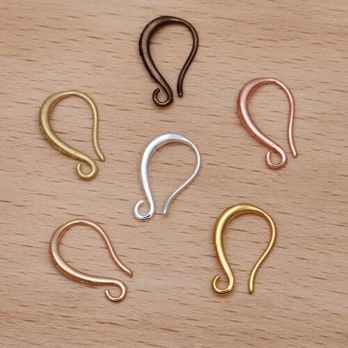 20pcs/lot Gold Silver Color 10x15mm Copper Wire Earring Hooks Clasp For DIY Jewelry Making Findings