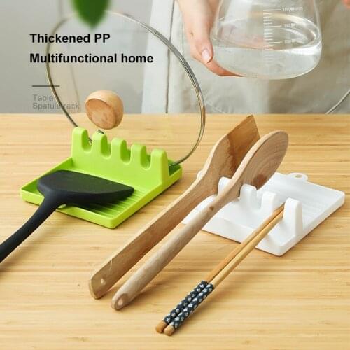 1 PCs Kitchen Cooking Tools Kitchen Silicone/PP Spoon Rest Utensil Spatula Holder Heat Resistant Storage Shelves 2 Colors