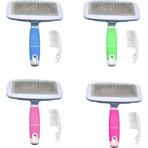 2Pcs/Set Pet Dog Hair Removal Needle Combs Fur Cleaning Brush Grooming Large Size Combs Tool Candy Color Non-slip Pets Supplier