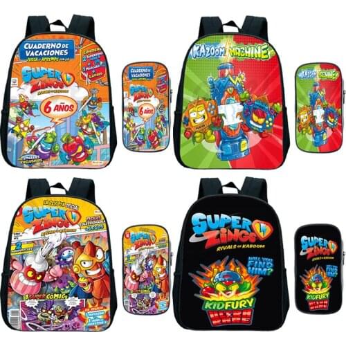 Toddler Super Zings Kindergarten Backpack 2pcs Set Children School Bag Pencil Case SuperThings Rucksack Cartoon Knapsack
