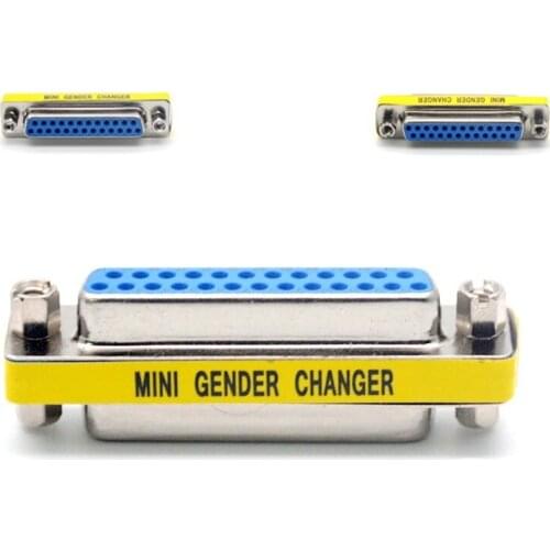 2pcs/lot D-SUB DB25 Serial Cable Extended Adapter 25 Pin DB25 FeMale to FeMale F/F minitype Changer Connector