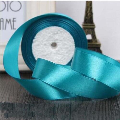 25 Yards Peacock Silk Satin Ribbon Wedding Party Decoration Gift Wrapping Christmas New Year Apparel Sewing Fabric Ribbons