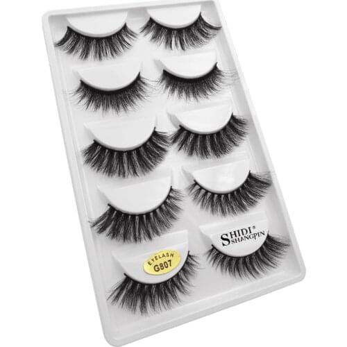 5Pair Handmade Natural Black Thick Long Cross False Fake Eyelash Eye Lashes