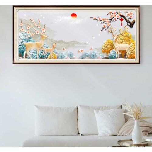 5D DIY Diamond Painting Scenery Series Full Round Square Diamond Embroidery Animal Deer Cross Stitch Rhinestones Pictures Gift