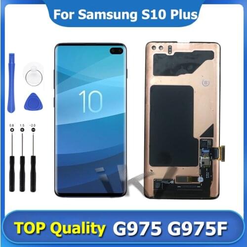 6.3" Pantalla S10 Plus Super AMOLED LCD Display For Samsung Galaxy S10 Plus Touch Screen Digitizer S10+ G975 Screen Replacement
