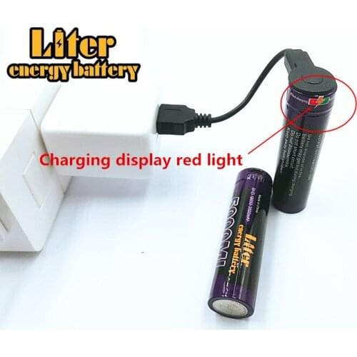 6PCS Liter energy battery USB 18650 3500mAh 3.7V Li-ion Rechargebale battery USB 5000ML Li-ion battery + USB wire
