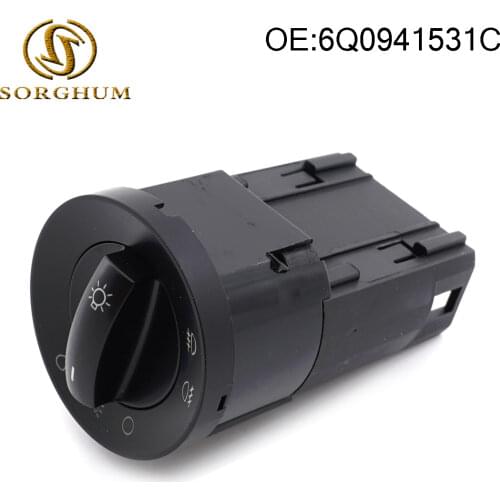 6Q0941531C Headlights Headlamp Fog Light Switch Rotary button for Polo 2002-2009