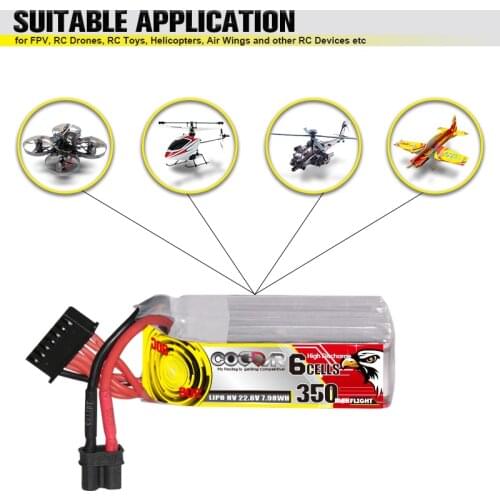 CODDAR 350mah 22.8V HV 90C 6S Lipo battery with XT30 / XT60 Plug for Beta95X Racing Cine Whoop FPV Drone Rc Quadcoper Part