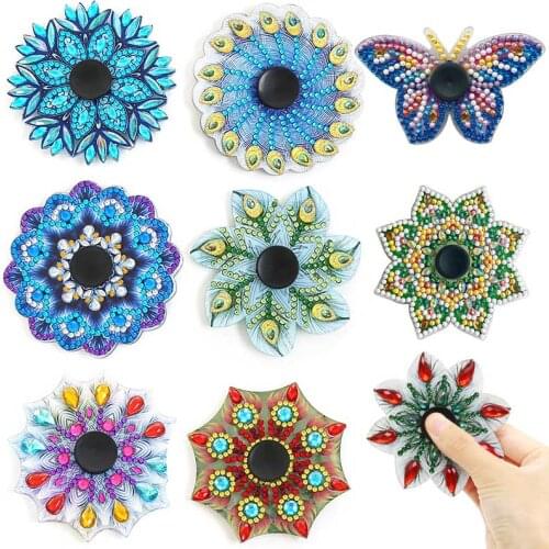 Diamond Painting Double Sided Drill Diamond Fingertip Spinner DIY AB Crystal Rhinestone Colorful Mandala Spinning Top Art Crafts