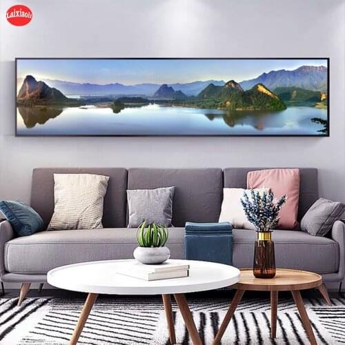 DIY Diamond Painting Natural scenery, mountains, blue sky, lake water cross stitch full square/round diamond embroidery mosaic