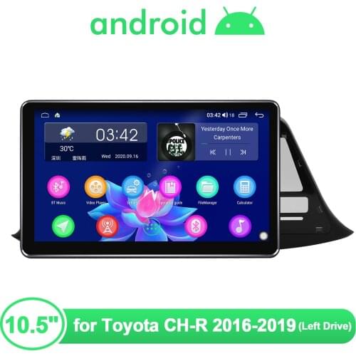 Android 10 Car Radio Stereo 10.5 inch Head Unit Multimedia Wireless Carplay Auto For Toyota C-HR CH-R CHR 2016 2019 Left Drive
