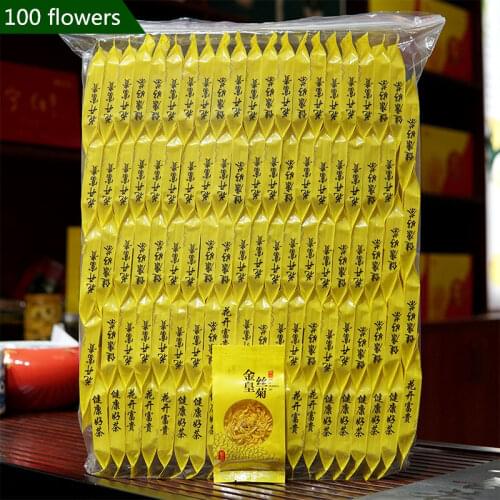 A Bag Tea Chrysanthemum Tea Gold Silk Royal Super Premium Tongxiang Chrysanthemum Tea Leaves Fire Healthy Food 100 Bags