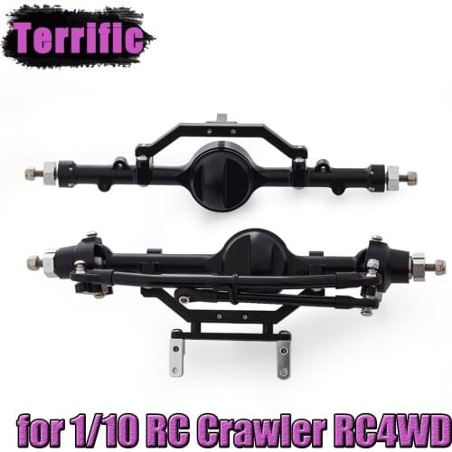 CNC Aluminum Alloy Front Rear Axle Complete Set Black for 1/10 RC Crawler RC4WD D90 Gelande II TF2 D110 Yota II Axels
