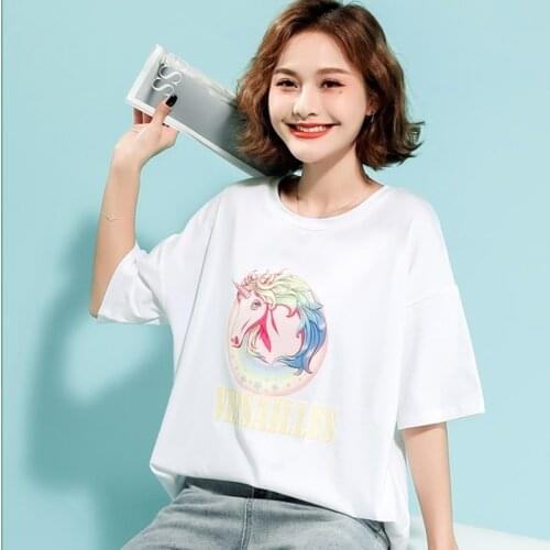 Cheap wholesale 2021 summer new plus size cotton woman tshirts fashion beautiful casual graphic tee lady nice women Tops female