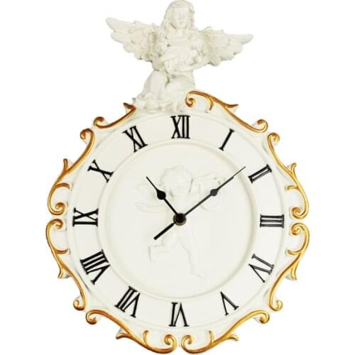 European pastoral quiet living room bedroom creative angel wall clock